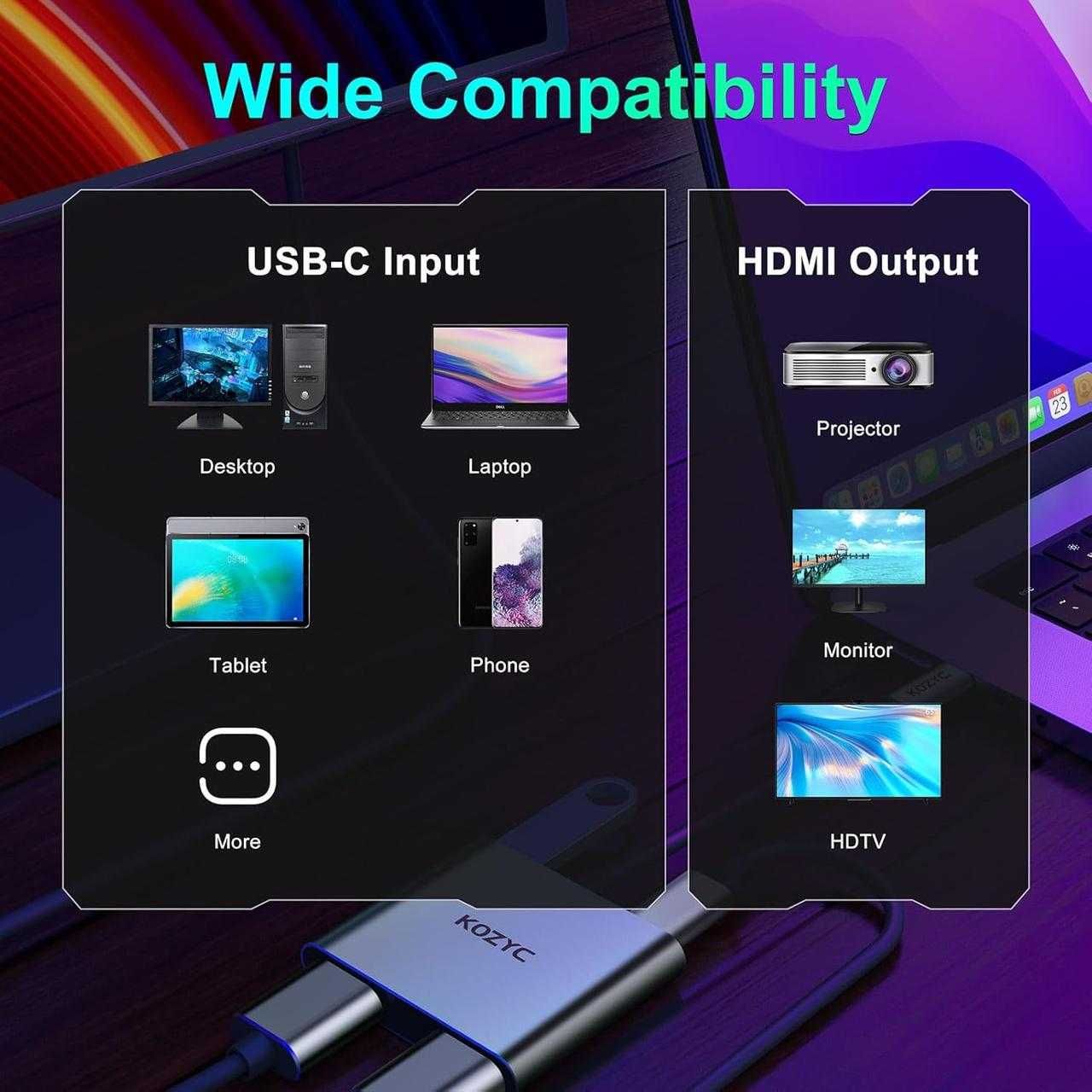 Адаптер USB C на подвійний HDMI з USB, Amazon, Німеччина