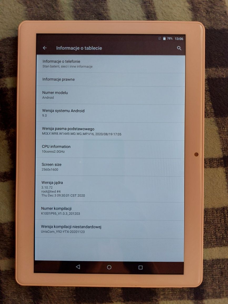 Tablet 10" android 9.0