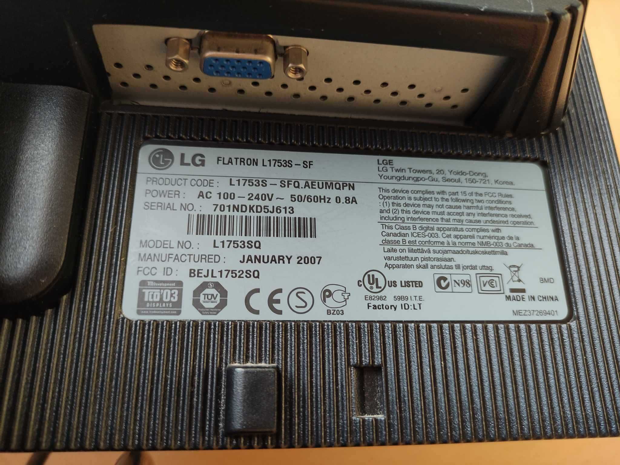 Monitor 17' LG1753S