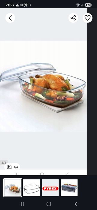 Naczynie żaroodporne  z pokrywką PYREX 6,7L