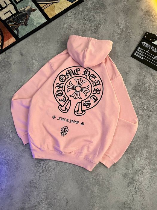 Худи Chrome Hearts розовое