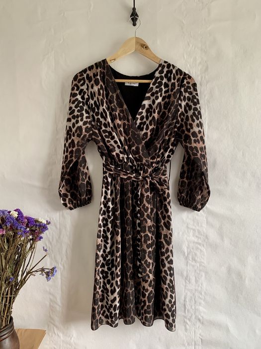 Брендова шифонова сукня в леопардовий принт