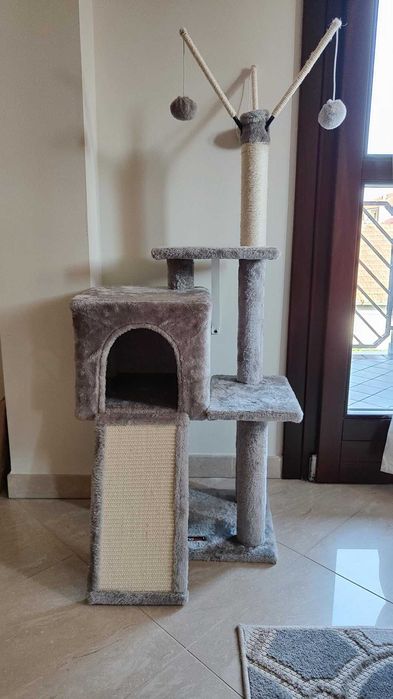 Drapak legowisko domek wysoki dla kota słupek do drapania NOWY 118 cm