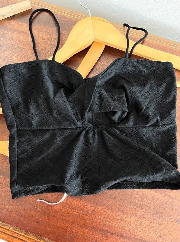 Top Alças Preto Lindo  36 - Top Straps Black Beautiful 36