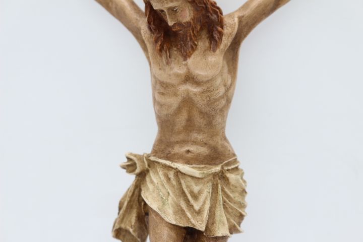 Escultura Cristo Crucificado assinado E. Mendonça XIX