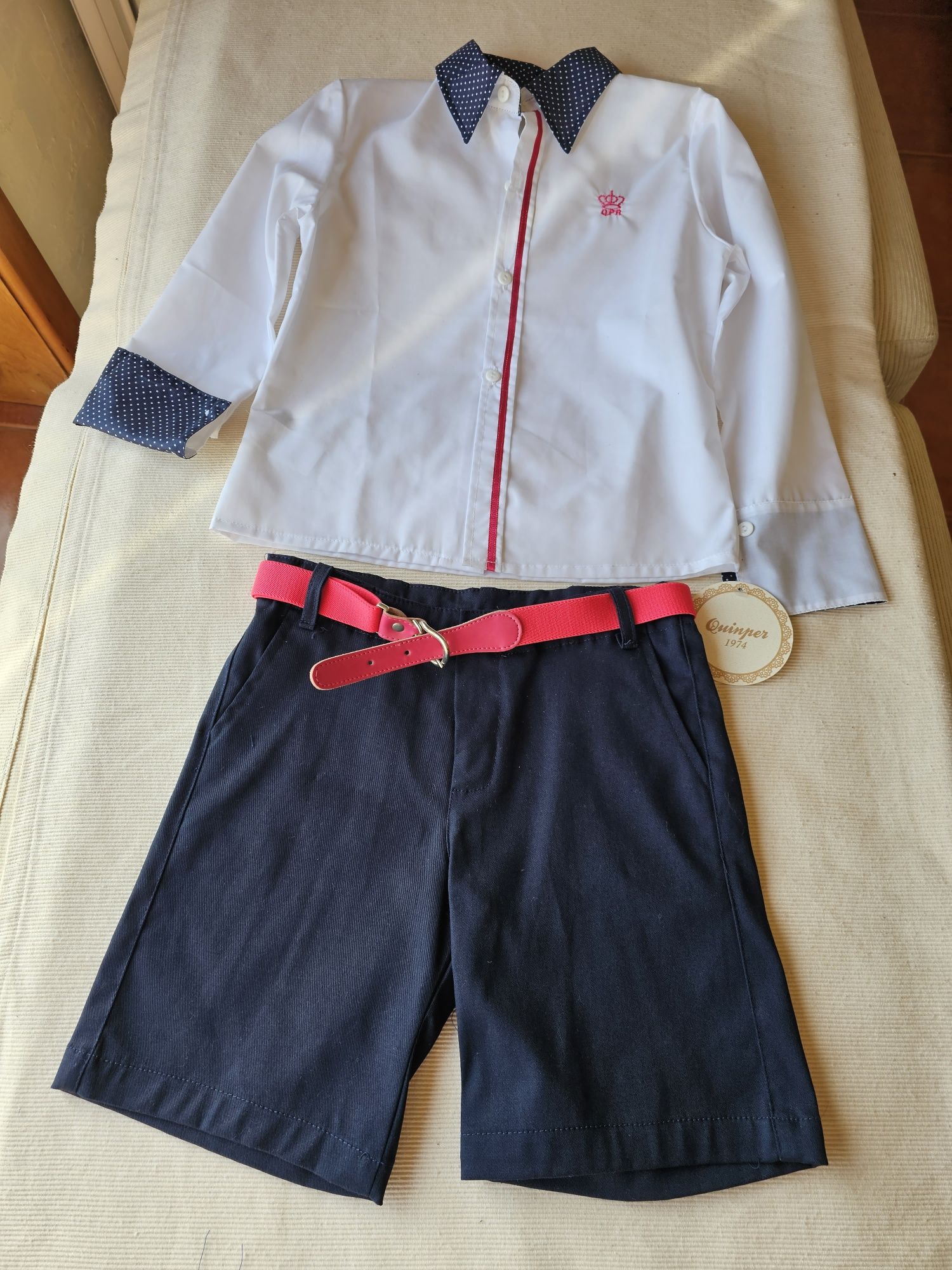 Conjunto camisa +calção menino novo com etiqueta