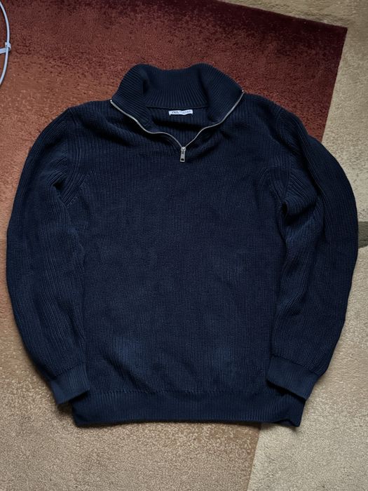 Вязаний светр 1/3 zip zara