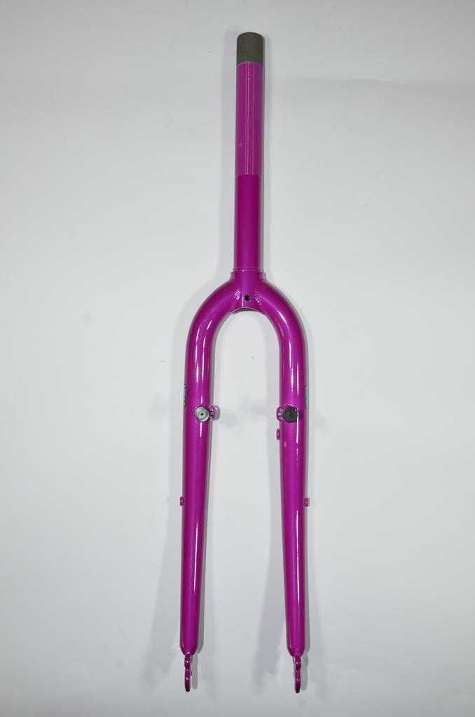 Widelec rowerowy mtb GIANT Cr-Mo gwint 1 1/8" koło 26'' różowy retro