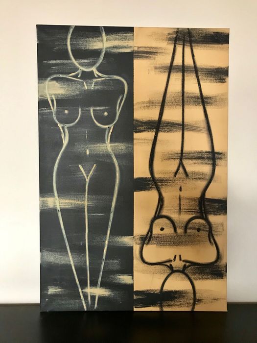 Quadro pintado a acrilico