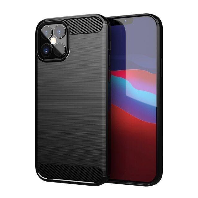 Elastyczne Etui Carbon Case iPhone 12 mini czarny