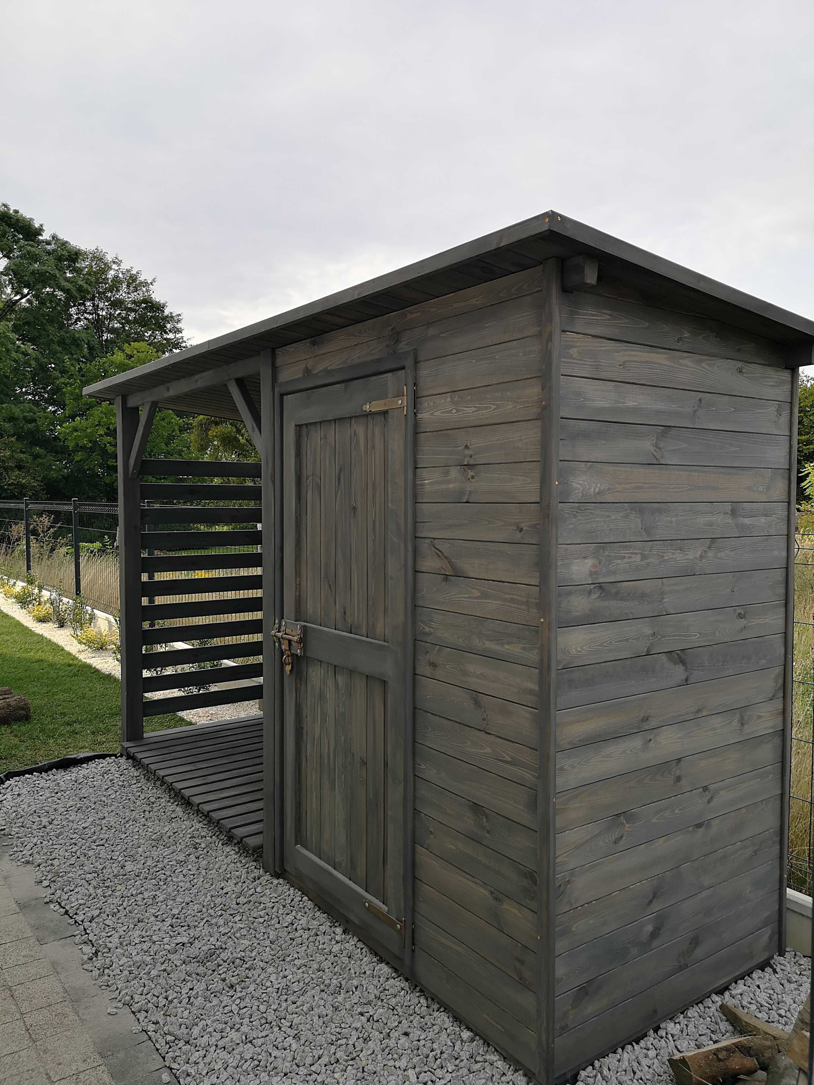 Drewutnia 2 x 1,1m + domek narzędziowy 2 x 1,1m z dachem prostym