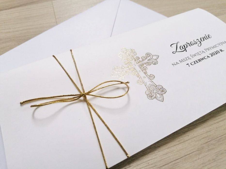 Zaproszenia na święcenia kapłańskie prymicje z krzyżem