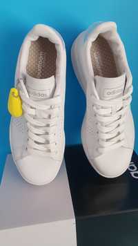 Buty damskie sportowe Adidas Advantage white/silver rozmiar 38 2/3