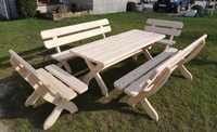 PROMOCJA! Drewniane Meble ogrodowe 200cm dla 12 osób, Stół i ławki
