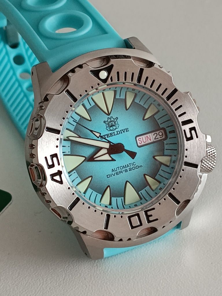 Годинник наручний/часы дайвер 42mm Steeldive Monster Seiko NH36A
