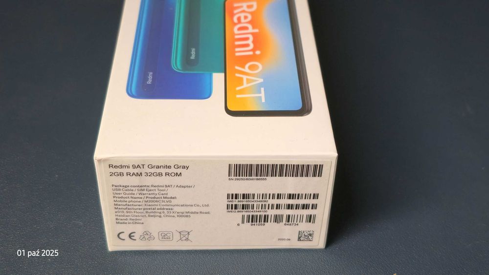 Xiaomi Redmi 9AT 2GB RAM 32GB ROM  Granite grey - nieużywany