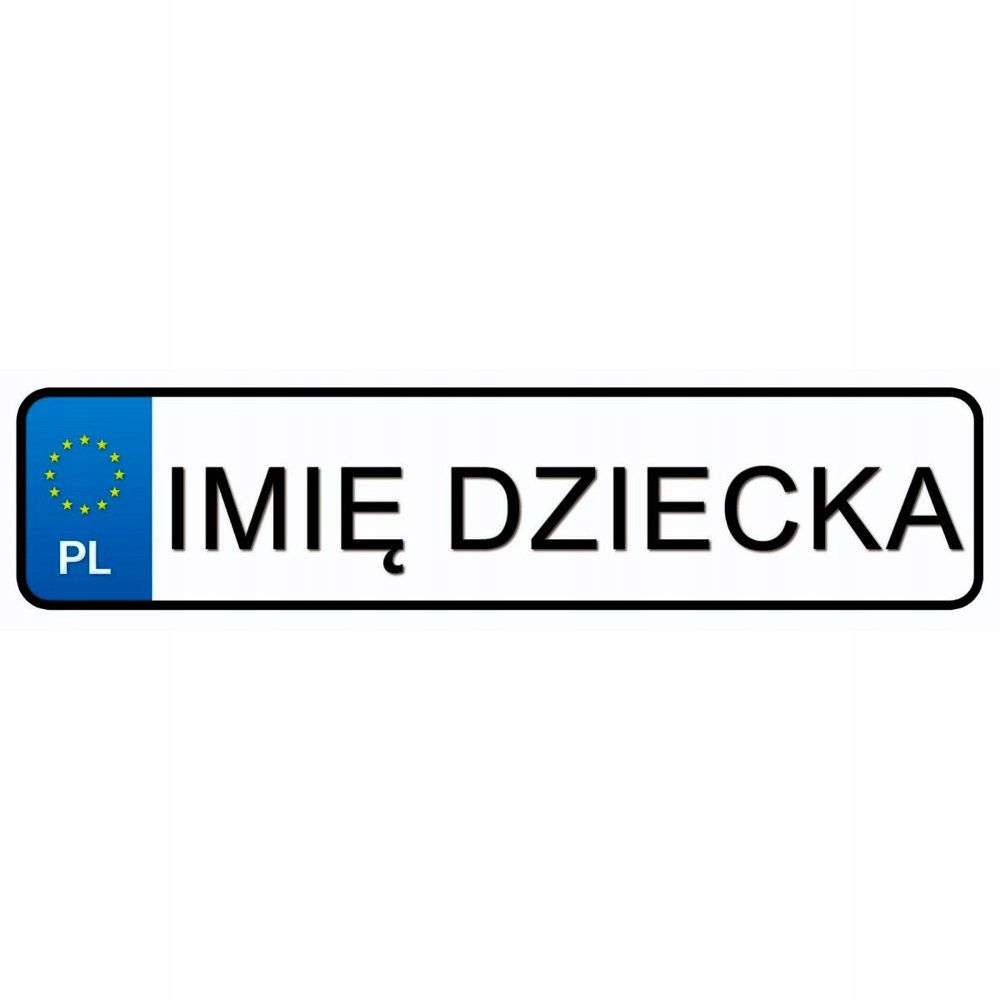 Tablice Rejestracyjne Naklejka Imię