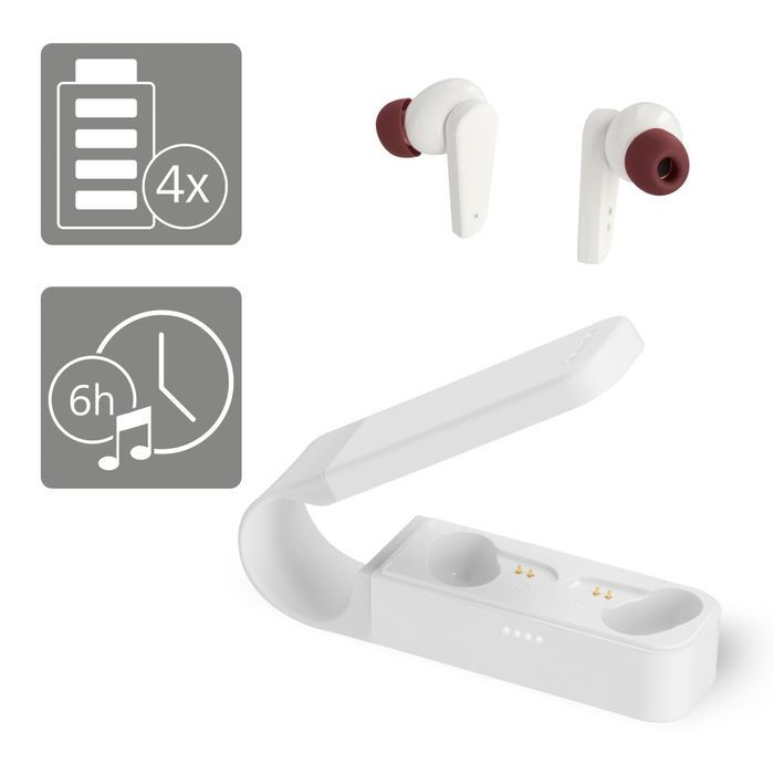 Hama Słuchawki dokanałowe bezprzewodowe, wireless, białe OUTLET