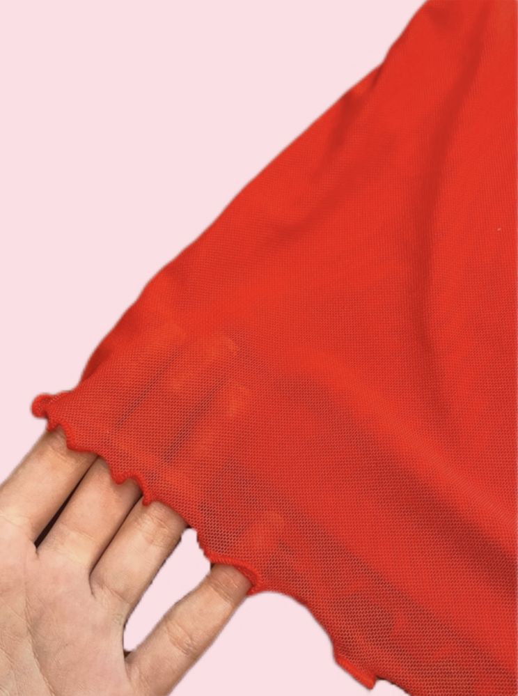krótka czerwona sukienka na ramiączka z siateczką H&M