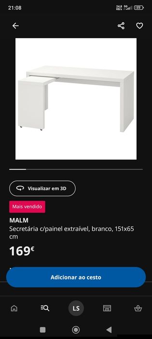 Secretaria branca pouco uso