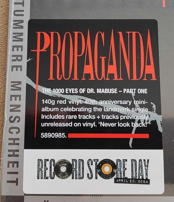 Propaganda - "present die 1000 augen des Dr Mabuse" Lp RSD 2024 Selado