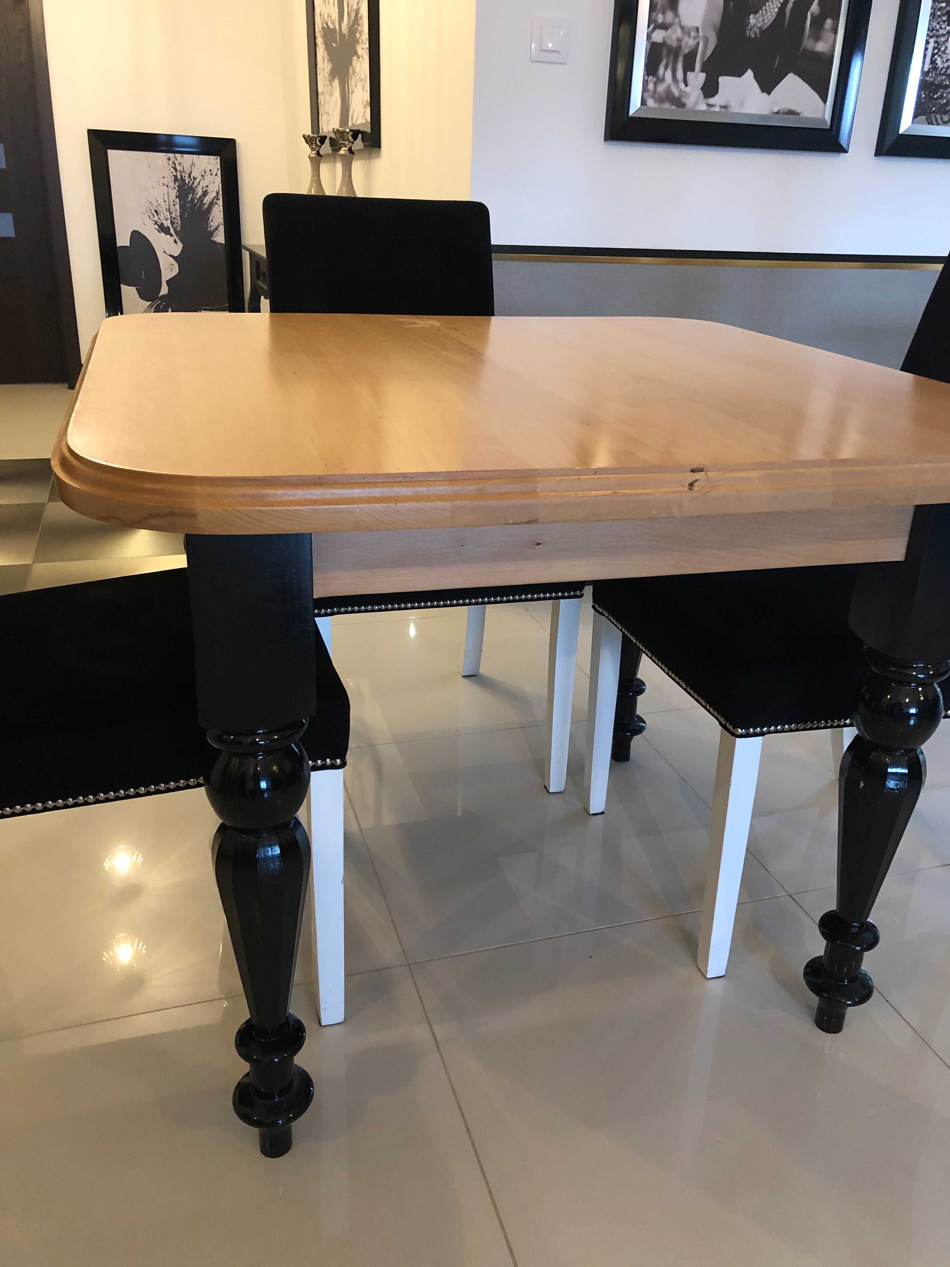 Stół z litego drewna 100 x 100 x 80 cm  - gruby blat 4cm !