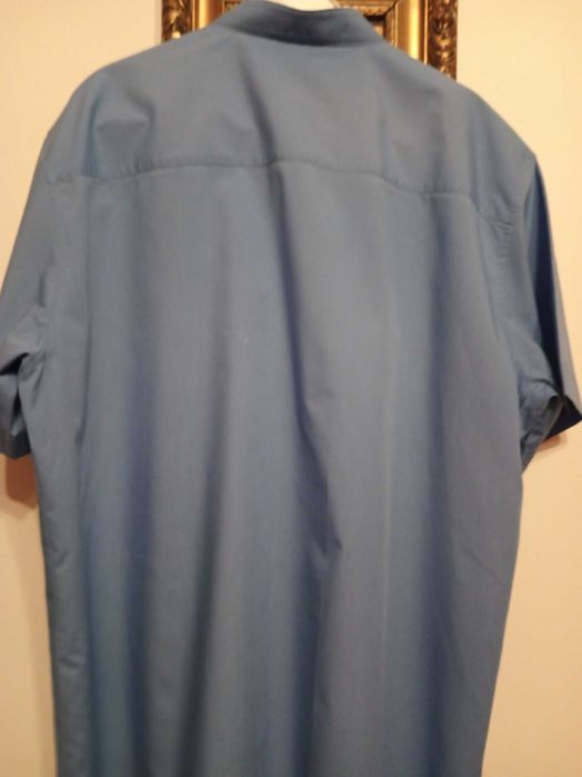 Koszula męska niebieska stójka krótki rękaw 43-44/176-182