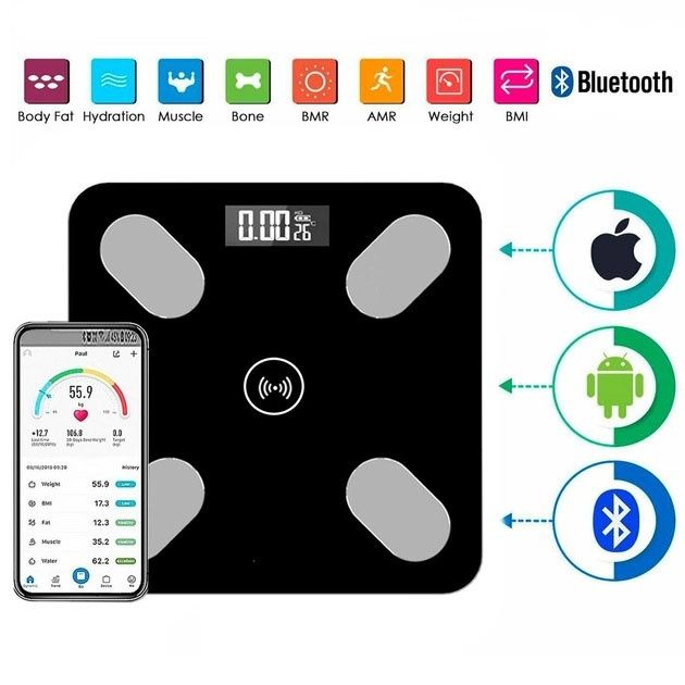 Смарт ваги для підлоги. Напольные смарт весы Bluetooth через телефон.