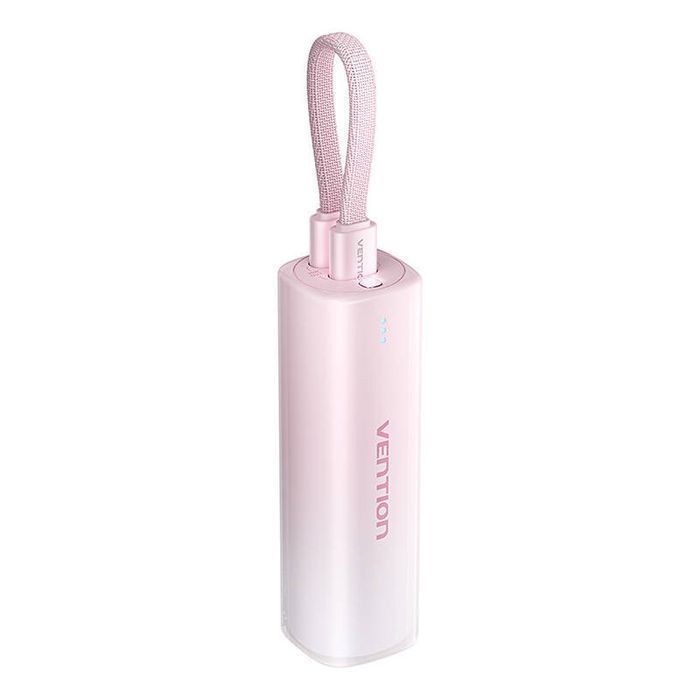 Powerbank Vention 5000mAh 20W + Kabel USB-C Lightning Różowy