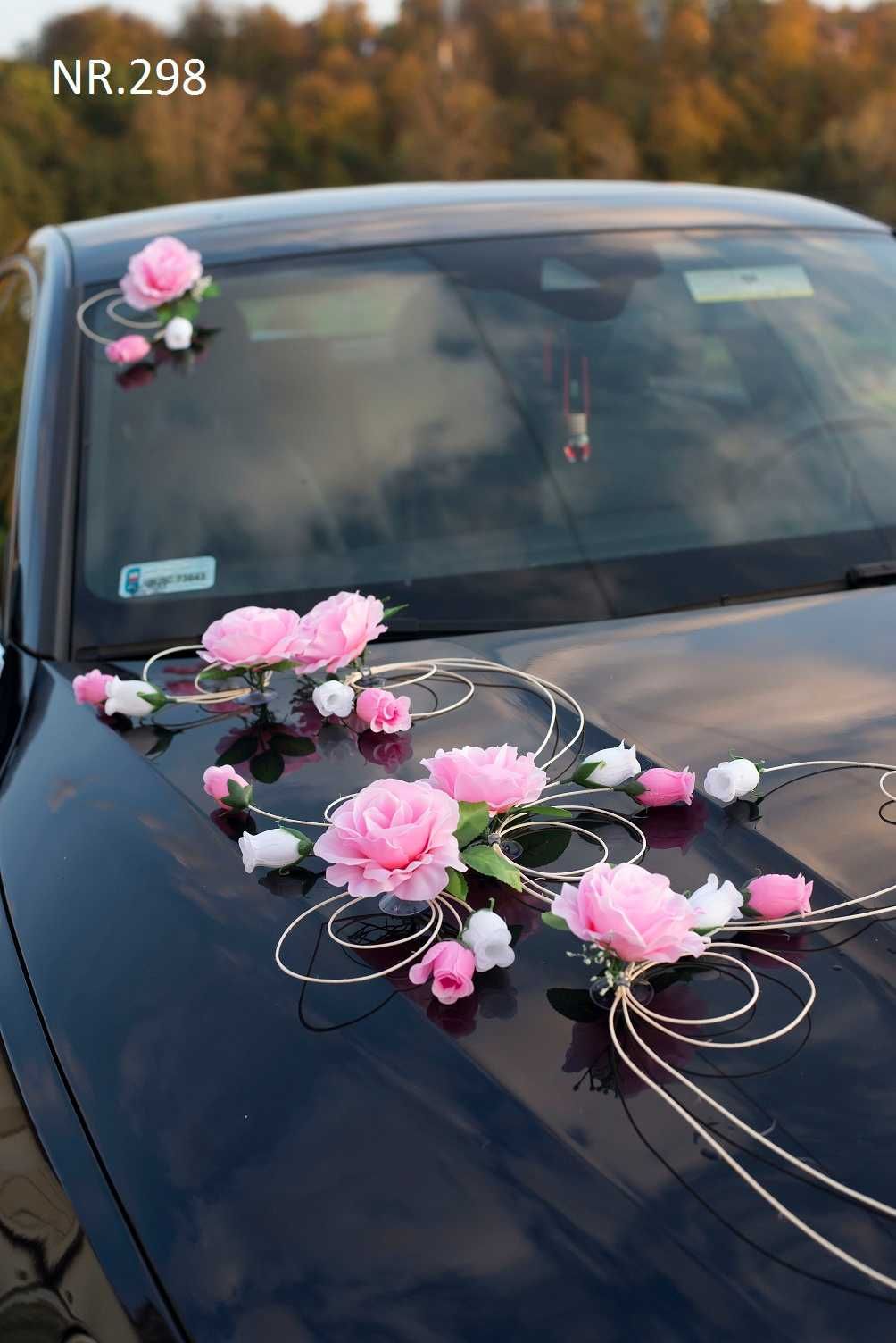 Ozdoba ślubna na samochód.Dekoracja na samochód auto do ślubu 298