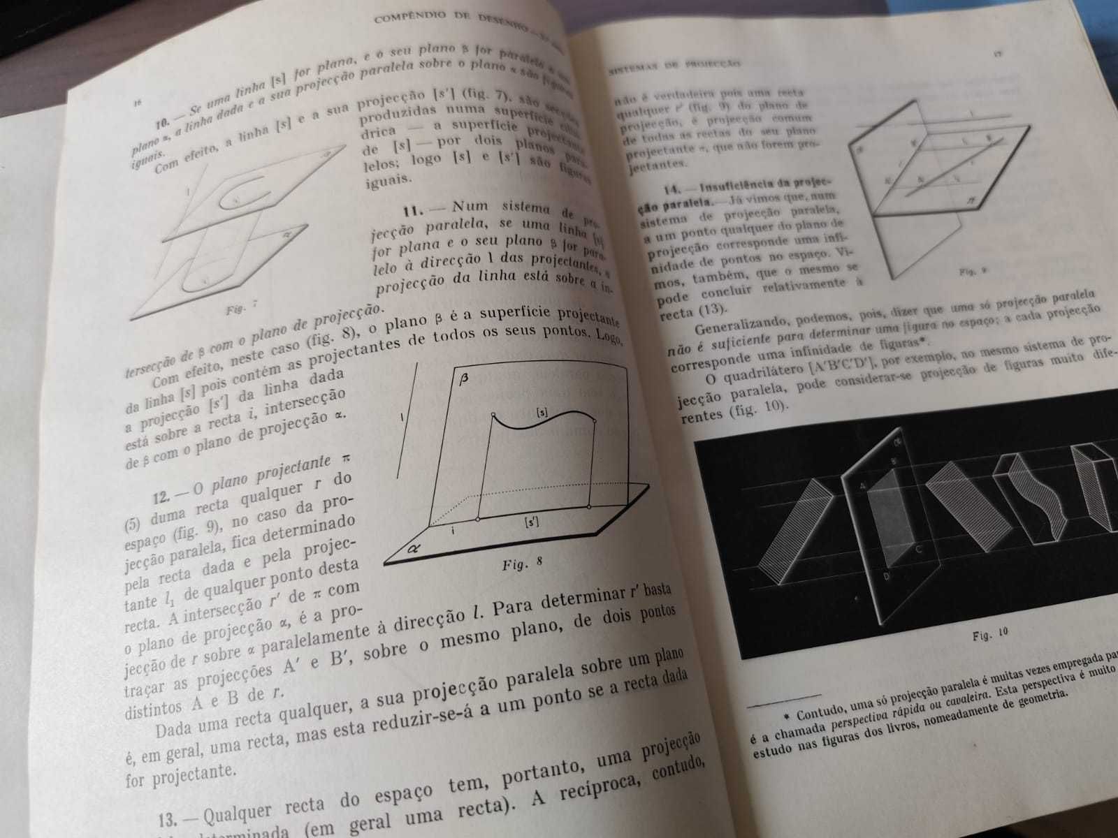 Livro Antigo - Compêndio de Desenho, de António Carreira.