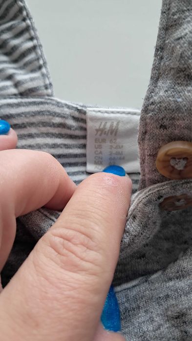 Spodnie na szelkach niemowlęce materiałowe lekko ocieplane kotek H&M