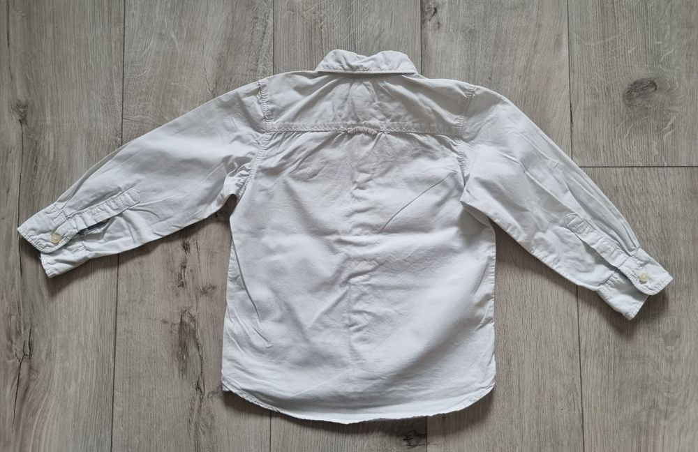 Biała koszula długi rękaw r. 104