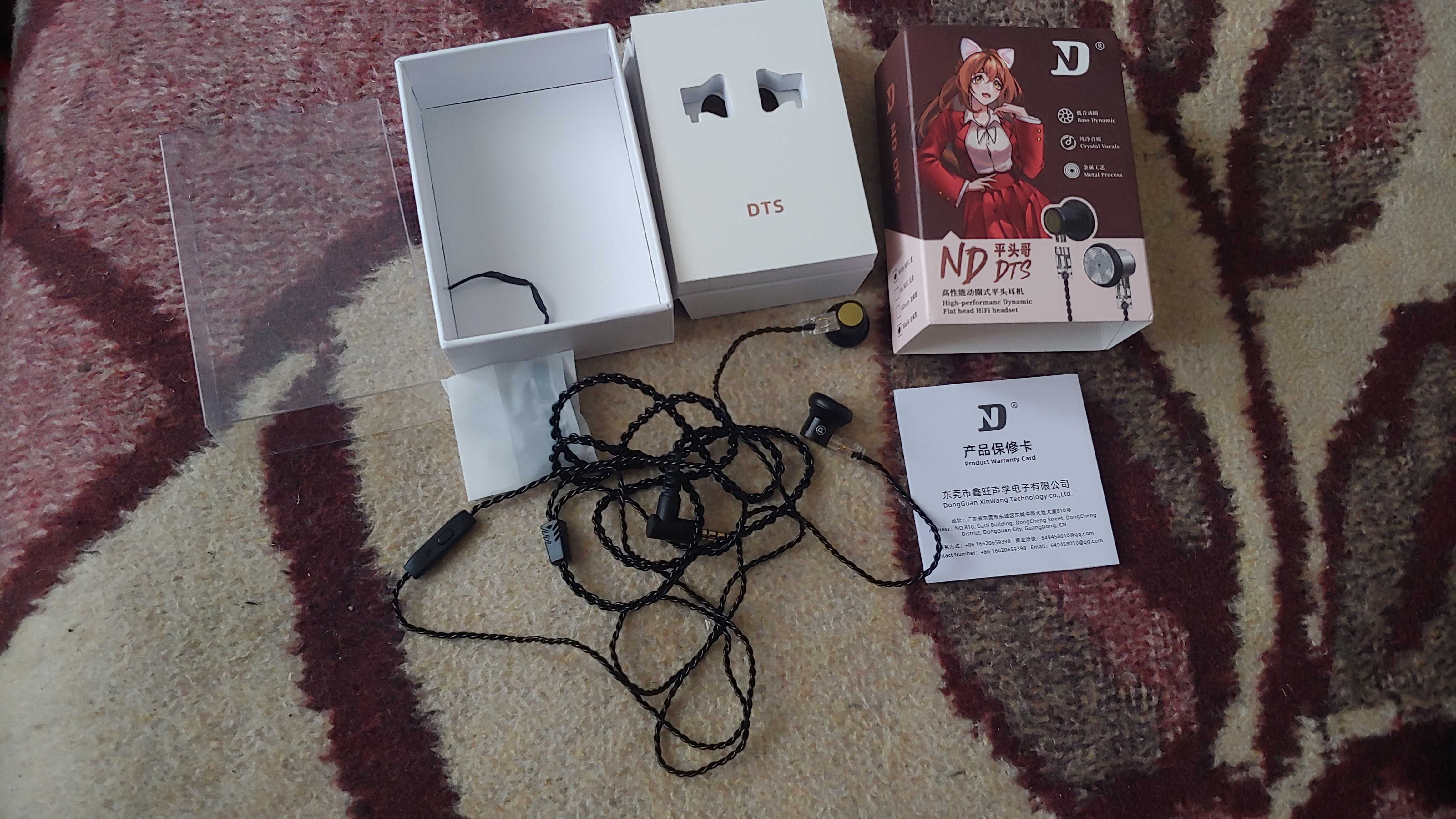 Наушники ND DTS 2pin Hi Fi Съемные Чистый Детальный Звук Микроф Новые