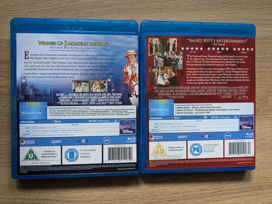 Mary Poppins, Saving Mr. Banks Blu-ray
