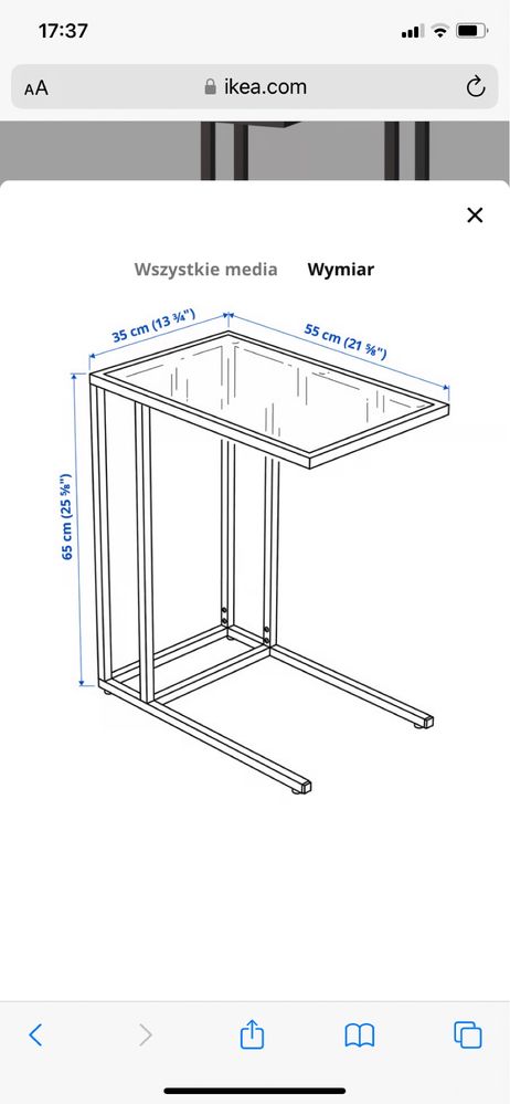 VITTSJÖ Ikea stolik kawowy pod laptopa
