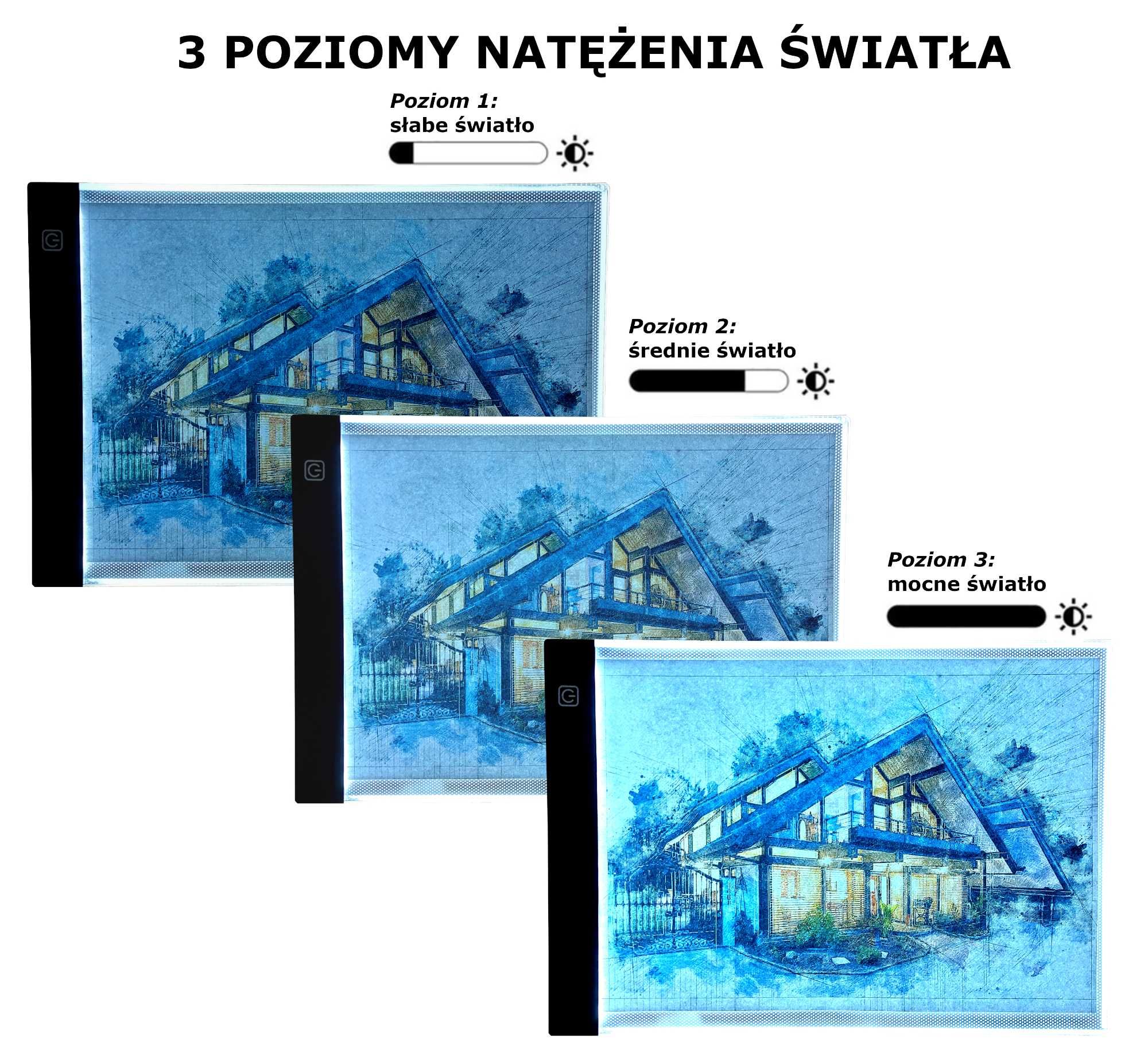 Tablet Graficzny Podświetlana Tablica Deska Kreślarska LED KALKA A4