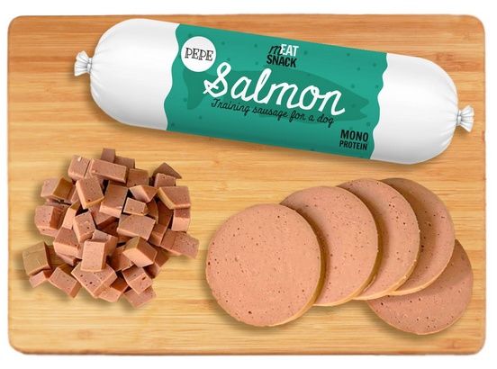 Zdrowy przysmak dla psa - Kiełbaska Paka Zwierzaka 97% ŁOSOŚ 200g