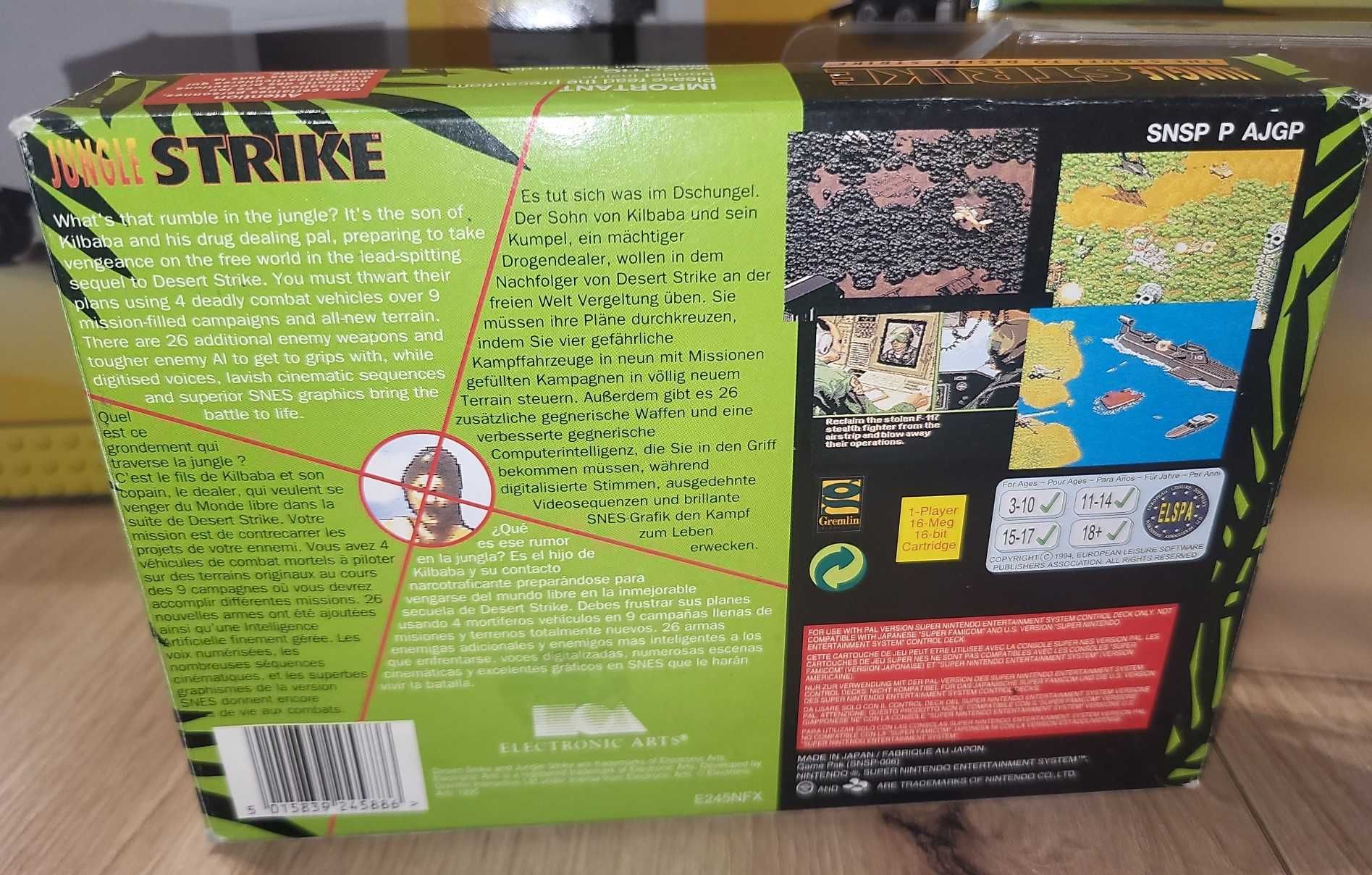 Gra Jungle Strike - NINTENDO SNES - BDB- stan CIB Komplet +Protektor