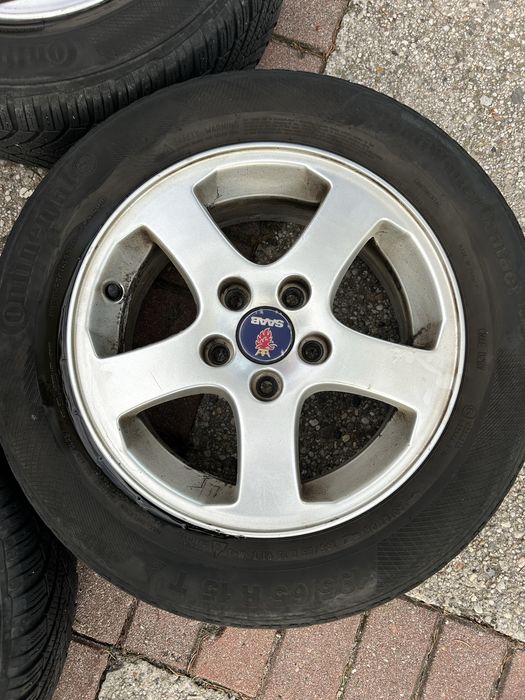 4x felga aluminiowa 15” 5x110 ET 41 SAAB z oponami zimowymi