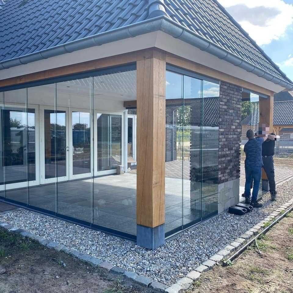 szyby przesuwne na taras 5 m x 2.3 m h NOWE możliwy montaż