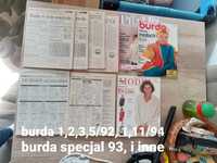 Czasopisma burda+ wykroje 1992-94