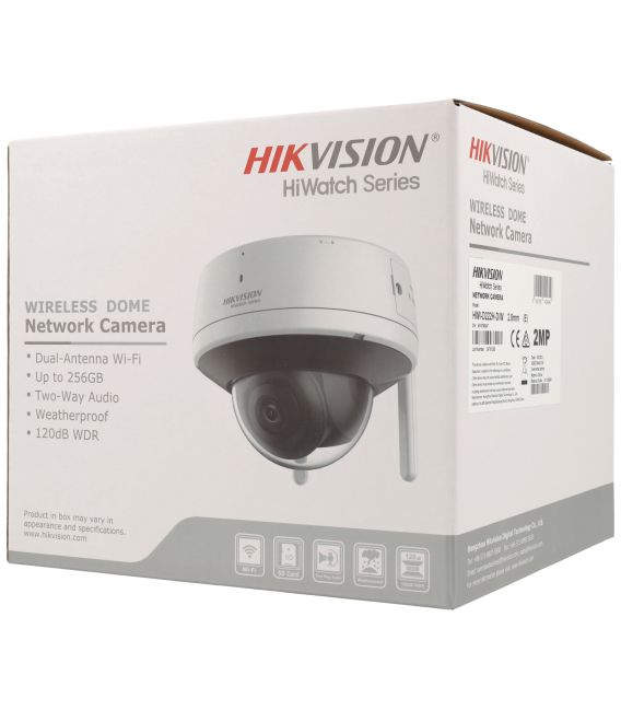 Câmara com fios (PoE) Mini-dome 2mpx -Hikvision HWI-D222H-D/W