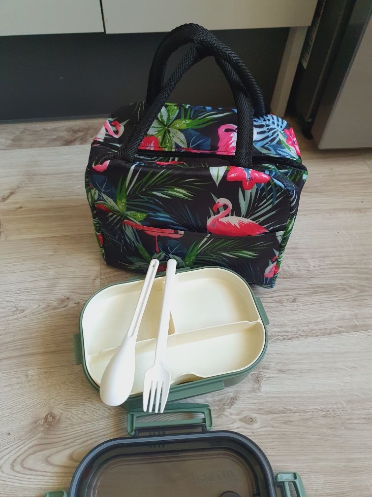 Zestaw Lunch box śniadaniowy plus torba termiczna na lunch