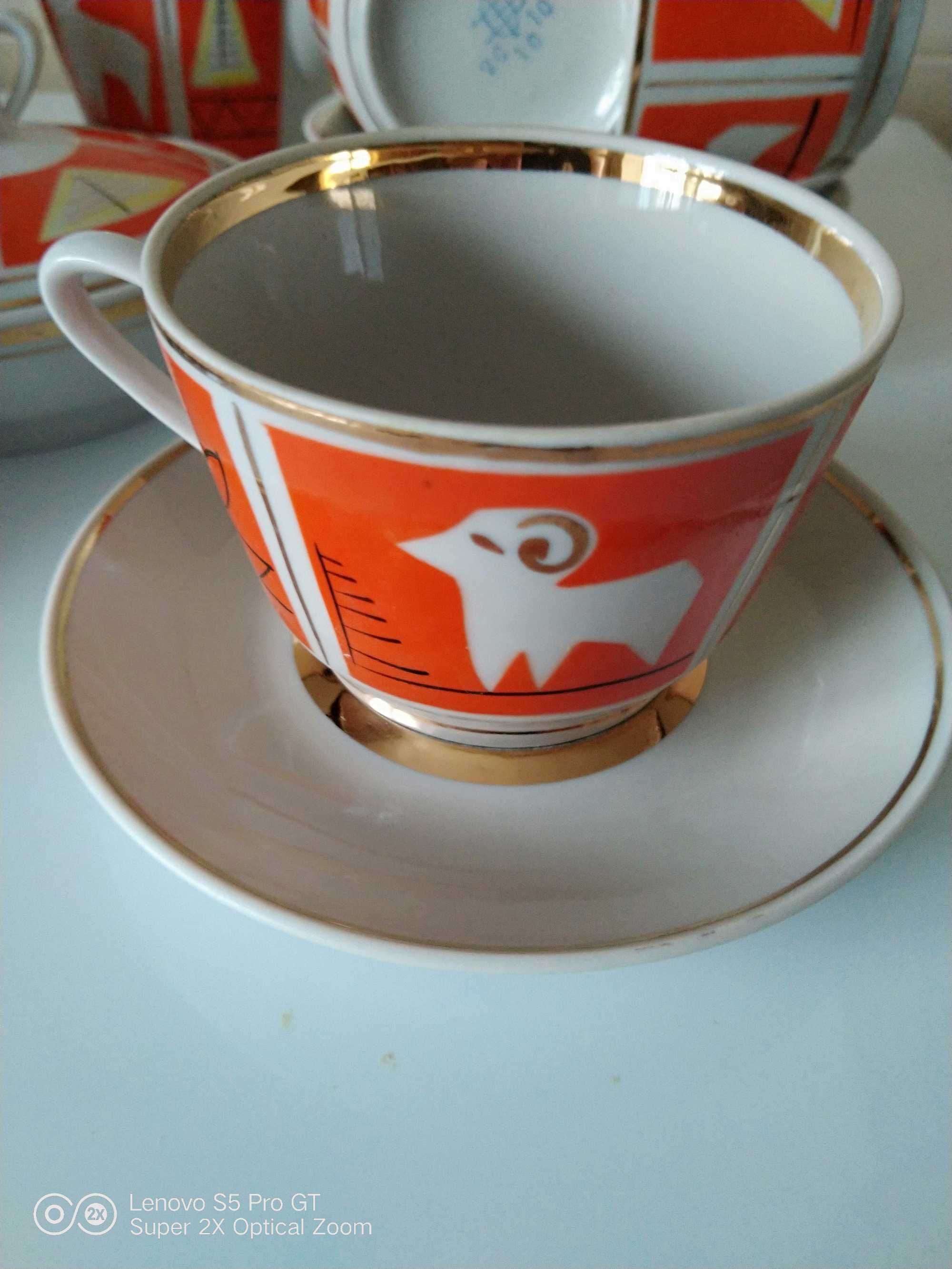 Чайный сервиз, фарфор Полонное СССР, позолота