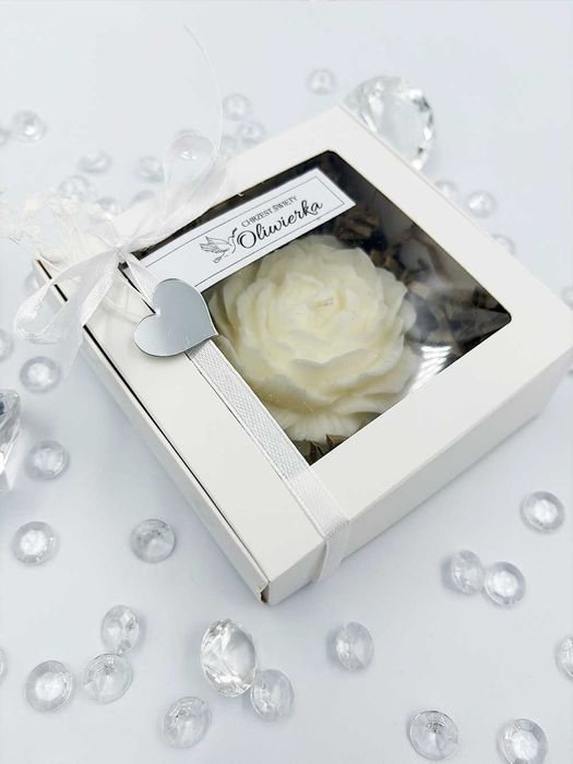 Piwonia - duża świeca sojowa prezent upominek podziękowanie