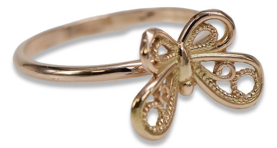 Radziecki 14k 585 złoty pierścionek z różowego złota vrn088 14,5/7