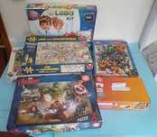 Lote de 6 jogos e puzzles grandes, completos, ver fotos, 20E tudo.