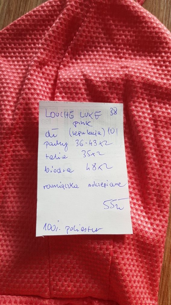 Louche luxe sukienka za kolana na ramiączkach rozkloszowana Pink r 38