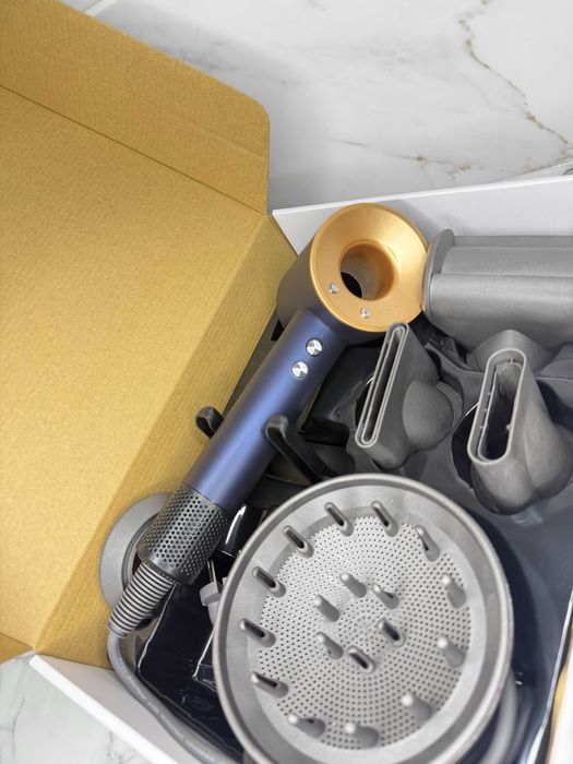 Фен Dyson Super Hair Dryer, 5 насадок, синій — Професійне сушіння